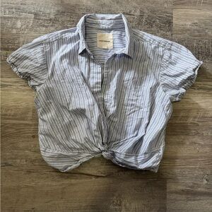 Lucky Brand Blue and White Striped Shirt